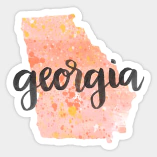 georgia - calligraphy and abstract state outline Sticker